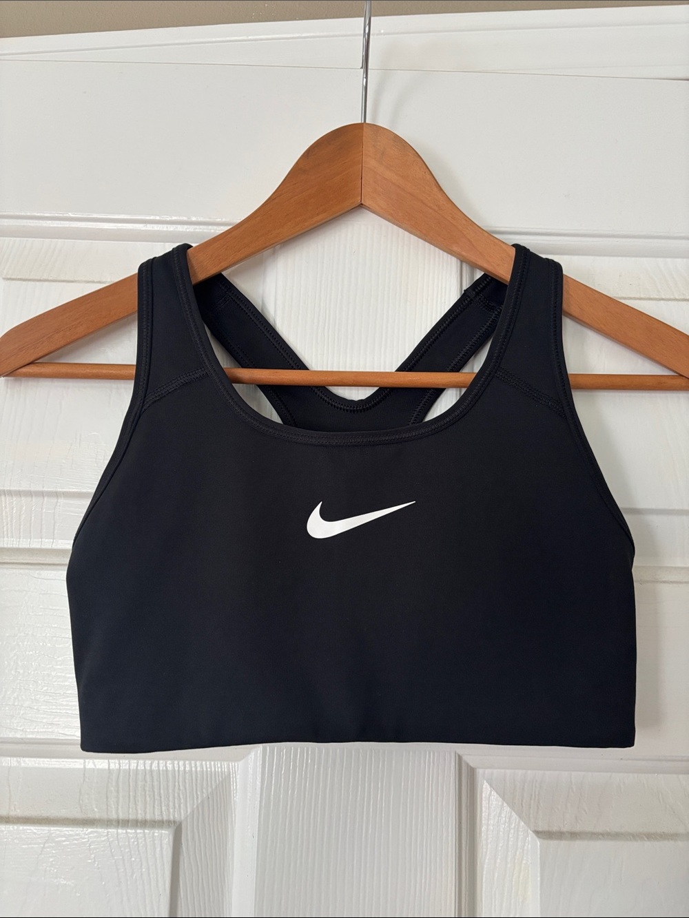 Nike Black Sports Bra with White Swoosh